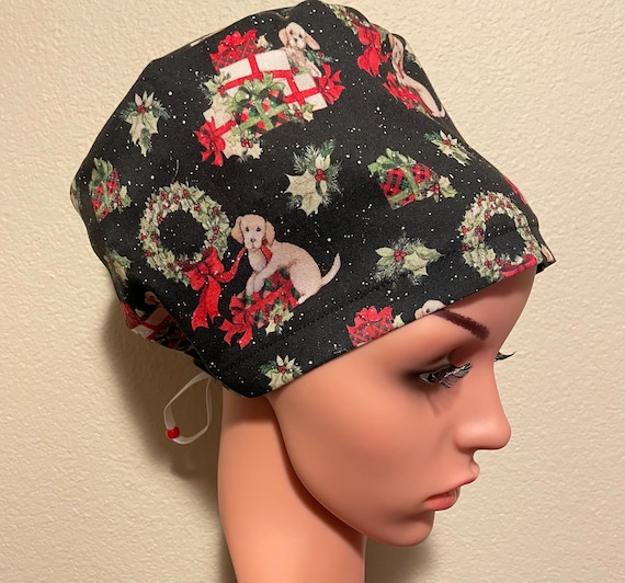 Women's Surgical Cap, Scrub Hat, Chemo Cap,  Presents and Puppies