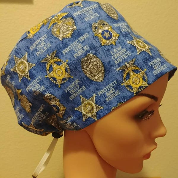 Women's Surgical Cap, Scrub Hat, Chemo Cap, Protect and Serve