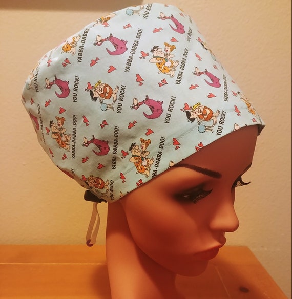 Women's Surgical Cap, Scrub Hat, Chemo Cap, Yabba-Dabba-Do