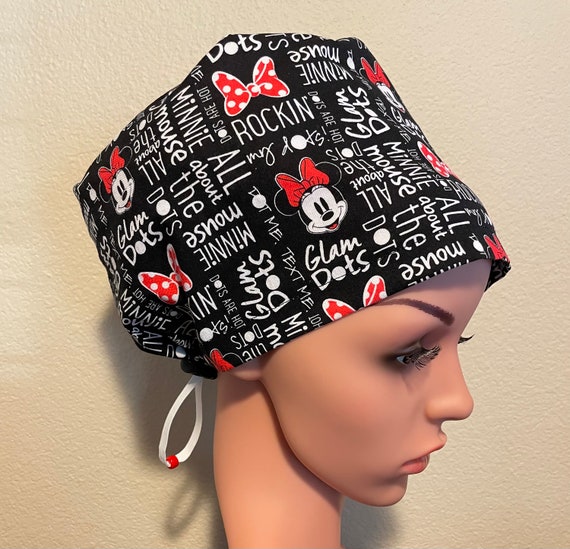 Women's Surgical Cap, Scrub Hat, Chemo Cap,  Minnie Mouse