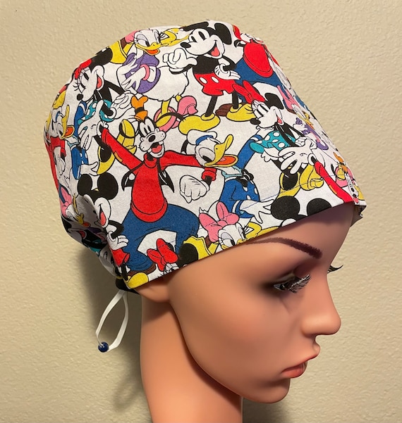 Women's Surgical Cap, Scrub Hat, Chemo, Mickey and Friends