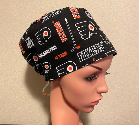 Women's Surgical Cap, Scrub Hat, ChemoCap, NHL Philadelphia Flyers