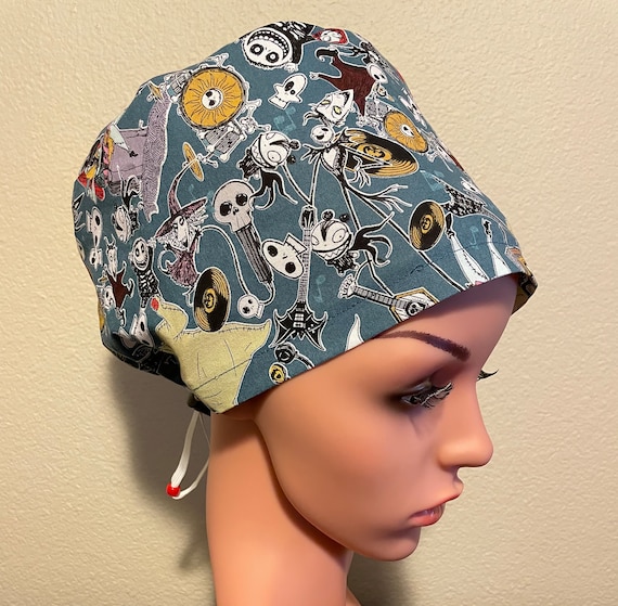 Women's Surgical Cap, Scrub Hat, Chemo Cap, Nightmare before Christmas