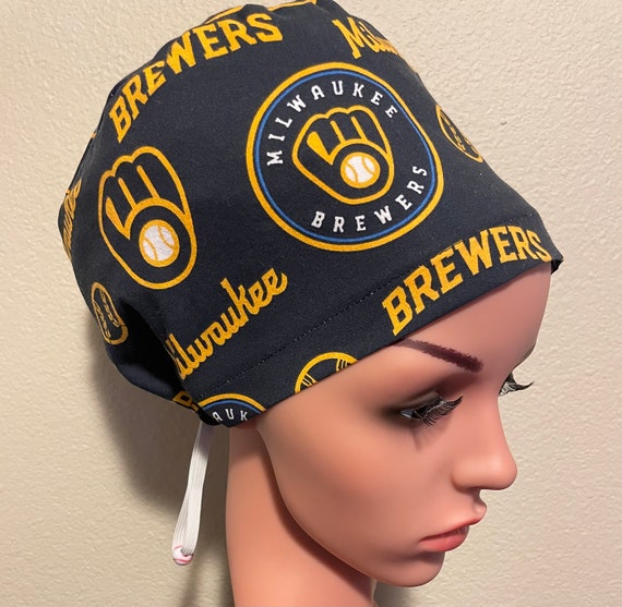 Women's Surgical Cap, Scrub Hat, Chemo Cap, Milwaukee Brewers