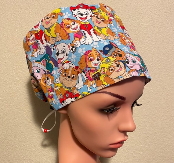 Women's Surgical Cap, Scrub Hat, Chemo Cap,  Paw Patrol