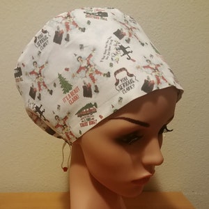 Women's Surgical Cap, Scrub Hat, Chemo Cap,  Christmas Vacation