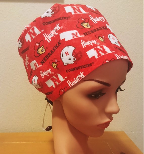 Women's Surgical Cap, Scrub Hat, Chemo Cap, Nebraska University