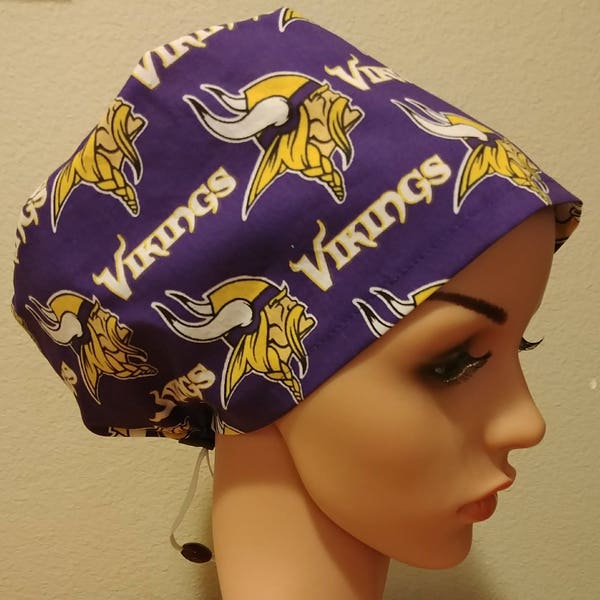 Women's Surgical Cap, Scrub Hat, Chemo Cap, NFL Minnesota Vikings