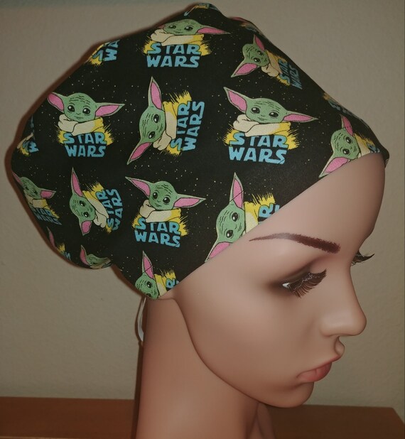 Women's Surgical Cap, Scrub Hat, Chemo Cap,   Baby Yoda