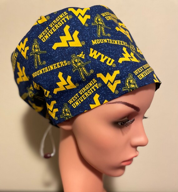 Women's Surgical Cap, Scrub Hat, Chemo Cap,  West Virginia University