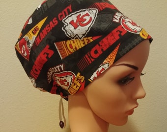 Women's Surgical Cap, Scrub Hat, Chemo Cap, NFL Kansas City Chiefs