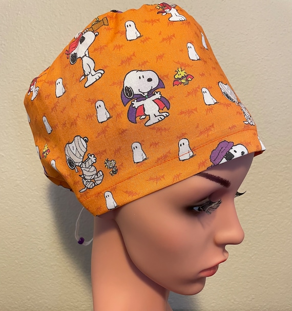 Women's Surgical Cap, Scrub Hat, Chemo Cap, Snoopy Halloween Costumes