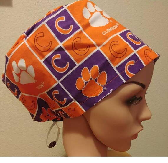 Women's Surgical Cap, Scrub Hat, Chemo Cap, Clemson University