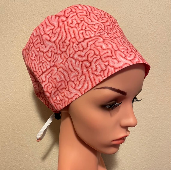 Women's Surgical Cap, Scrub Hat, Chemo Cap, Brains Brains Brains