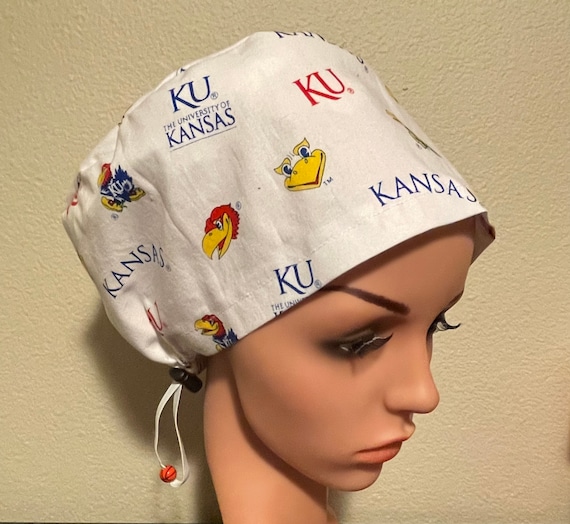 Women's Surgical Cap, Scrub Hat, Chemo Cap, Kansas University