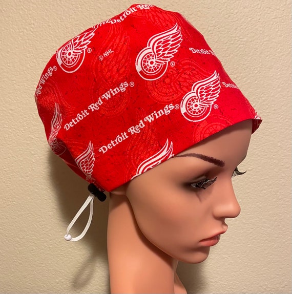 Women's Surgical Cap, Scrub Hat, Chemo Cap,NHL Detroit Red Wings
