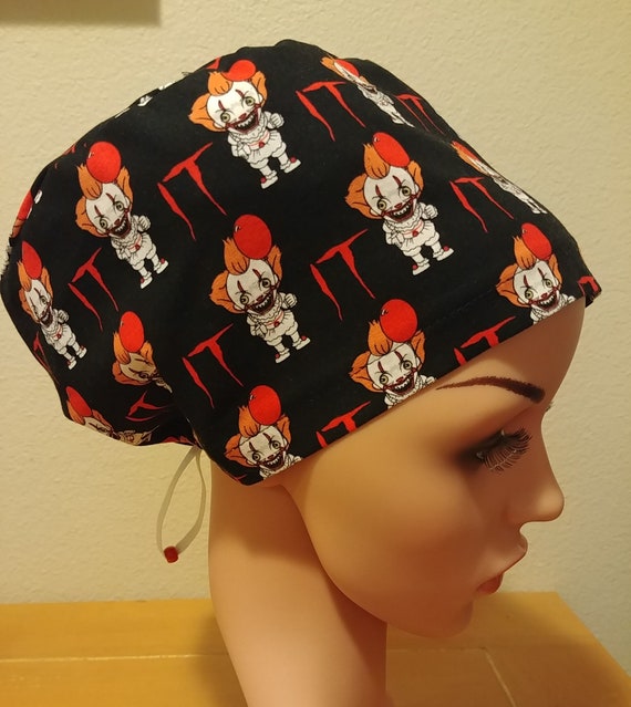 Women's Surgical Cap, Scrub Hat, Chemo Cap,  Pennywise