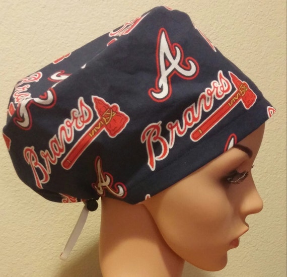 Women's Surgical Cap, Scrub Hat, Chemo Cap, Atlanta Braves