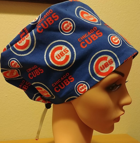 Women's Surgical Cap, Scrub Hat, Chemo Cap, Chicago Cubs