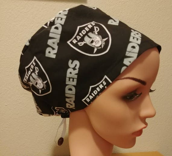 Women's Surgical Cap, Scrub Hat, Chemo Cap, NFL Las Vegas Raiders