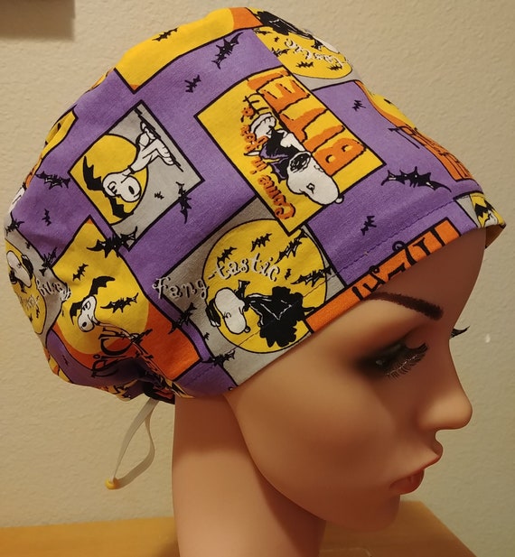 Women's Surgical Cap, Scrub Hat, Chemo Cap, Vampire Snoopy