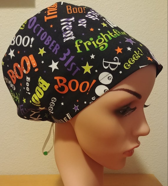 Women's Surgical Cap, Scrub Hat, Chemo Cap,So Adora-Boo