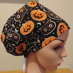 Women's Surgical Cap, Scrub Hat, Chemo Cap, Owls and Black Hats