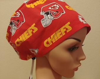Women's Surgical Cap, Scrub Hat, Chemo Cap, NFL Kansas City Chiefs