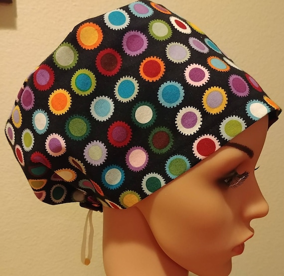 Women's Surgical Cap, Scrub Hat, Chemo Cap, La Di Dot