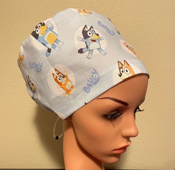 Women's Surgical Cap, Scrub Hat, Chemo Cap,  Bluey