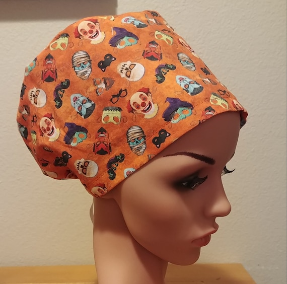 Women's Surgical Cap, Scrub Hat, Chemo Cap, Halloween Masks