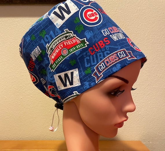 Women's Surgical Cap, Scrub Hat, Chemo Cap, Chicago Cubs