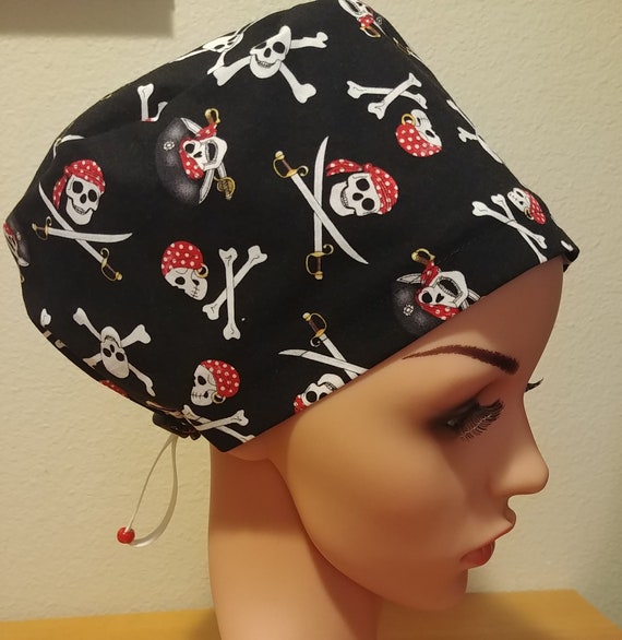 Women's Surgical Cap, Scrub Hat, Chemo Cap, Ahoy Matey's