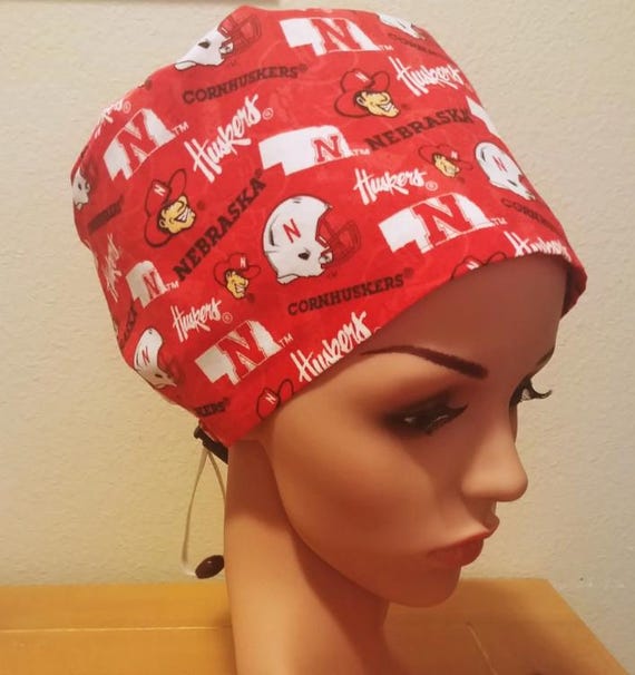 Women's Surgical Cap, Scrub Hat, Chemo Cap, University of Nebraska