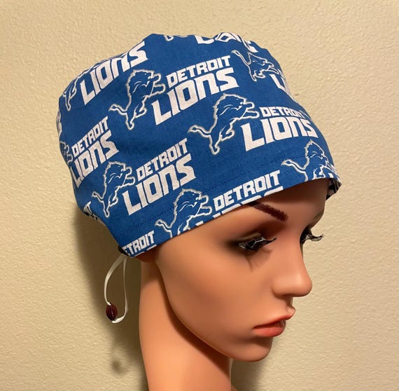 Women's Surgical Cap, Scrub Hat, Chemo Cap, NFL Detroit Lions