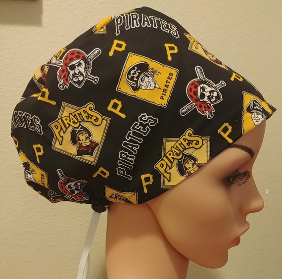 Women's Surgical Cap, Scrub Hat, Chemo Cap, MLB Retro Pittsburgh Pirates