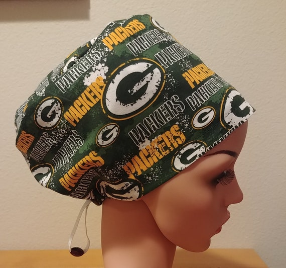 Women's Surgical Cap, Scrub Hat, Chemo Cap, NFL Green Bay Packers