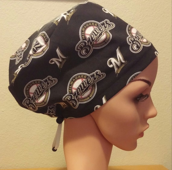 Women's Surgical Cap, Scrub Hat, Chemo Cap, Milwaukee Brewers