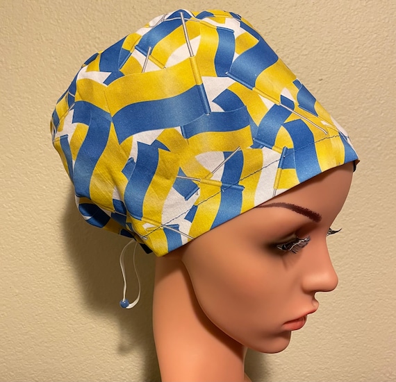 Women's Surgical Cap, Scrub Hat, Chemo Cap, Ukrainian Strong