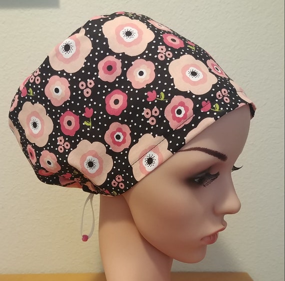 Women's Surgical Cap, Scrub Hat, Chemo Cap,  Pink Shades