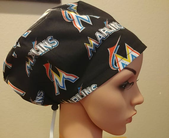 Women's Surgical Cap, Scrub Hat, Chemo Cap,  MLB Miami Marlins