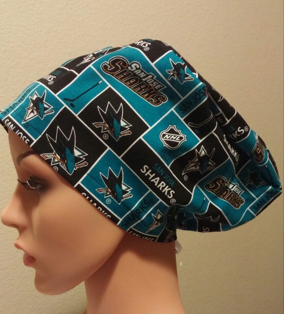 Women's Surgical Cap, Scrub Hat, Chemo Cap, San Jose Sharks