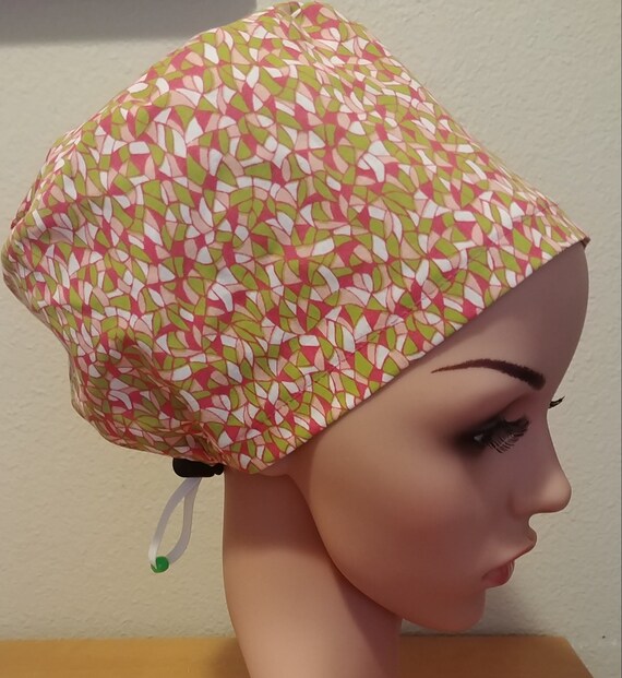 Women's Surgical Cap, Scrub Hat, Chemo Cap, Geometric Pattern