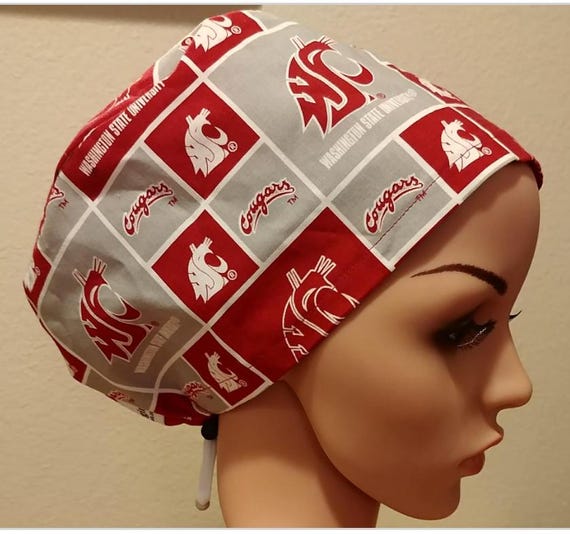 Women's Surgical Cap, Scrub Hat, Chemo Cap, Washington State University