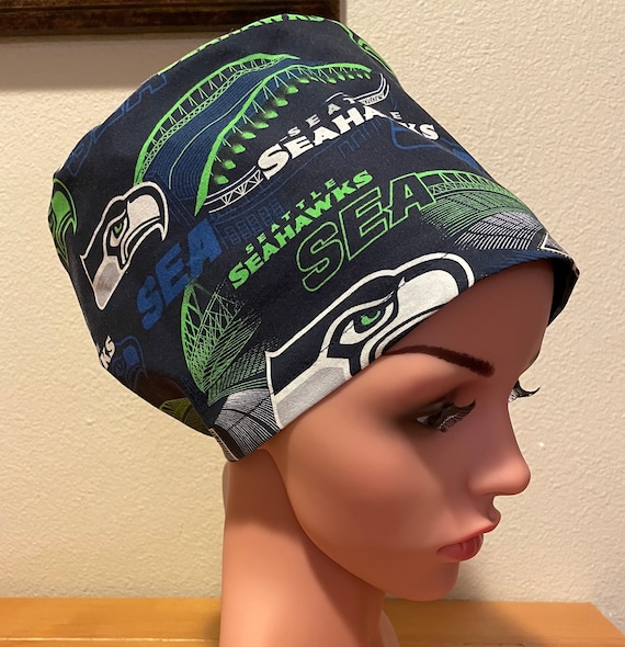 Women's Surgical Cap, Scrub Hat, Chemo Cap, NFL Seattle Seahawks Lumen Field