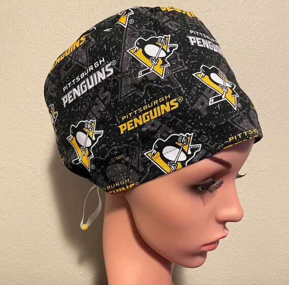 Women's Surgical Cap, Scrub Hat, ChemoCap, NHL  Pittsburg Penguins