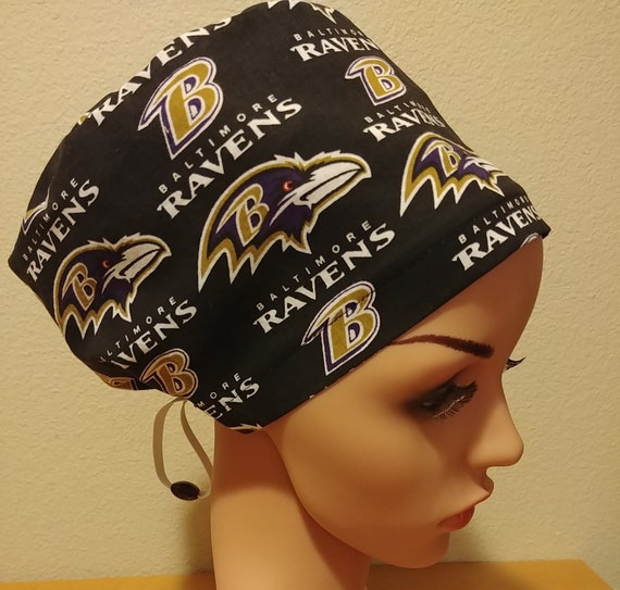 Women's Surgical Cap, Scrub Hat, Chemo Cap, NFL Baltimore Ravens