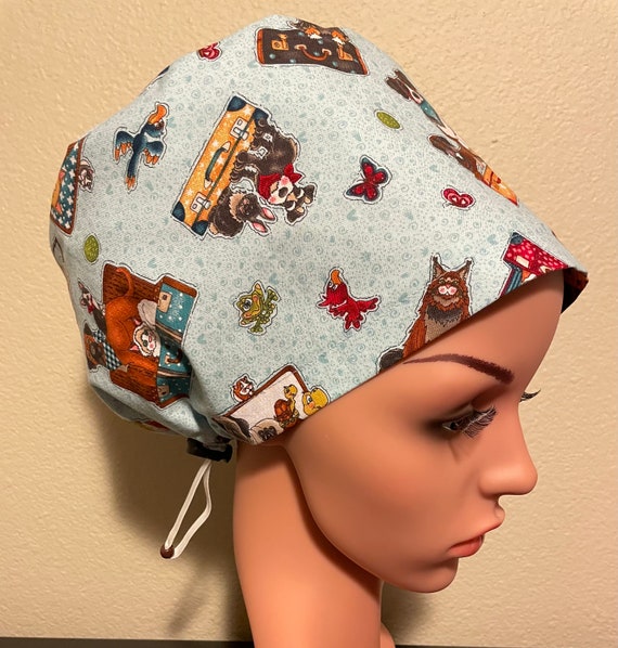 Women's Surgical Cap, Scrub Hat, Chemo Cap,  Time for a Trip