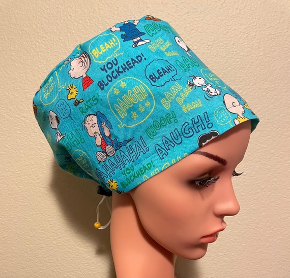 Women's Surgical Cap, Scrub Hat, Chemo Cap,  Peanuts Quotes