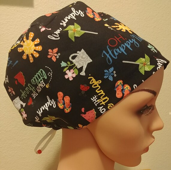 Women's Surgical Cap, Scrub Hat, Chemo Cap,  Sprinkle Sunshine